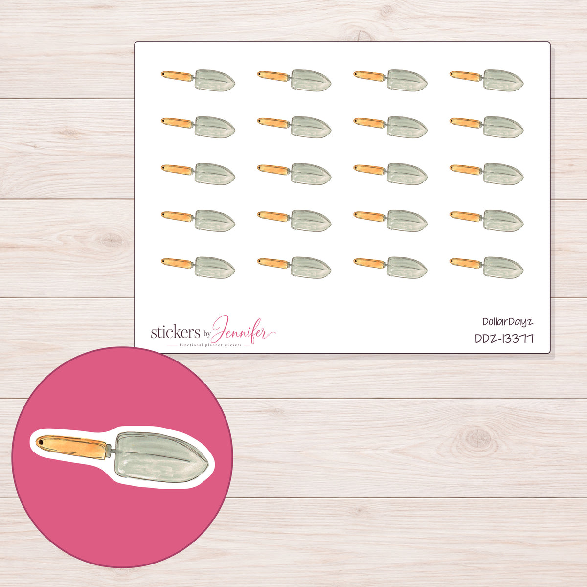 DDZ-13377 planner sticker sheet with enlarged sticker detail
