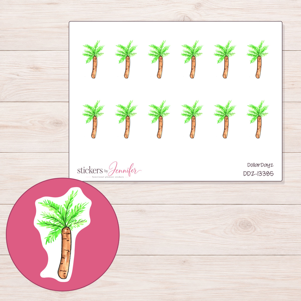 DDZ-13385 planner sticker sheet with enlarged sticker detail