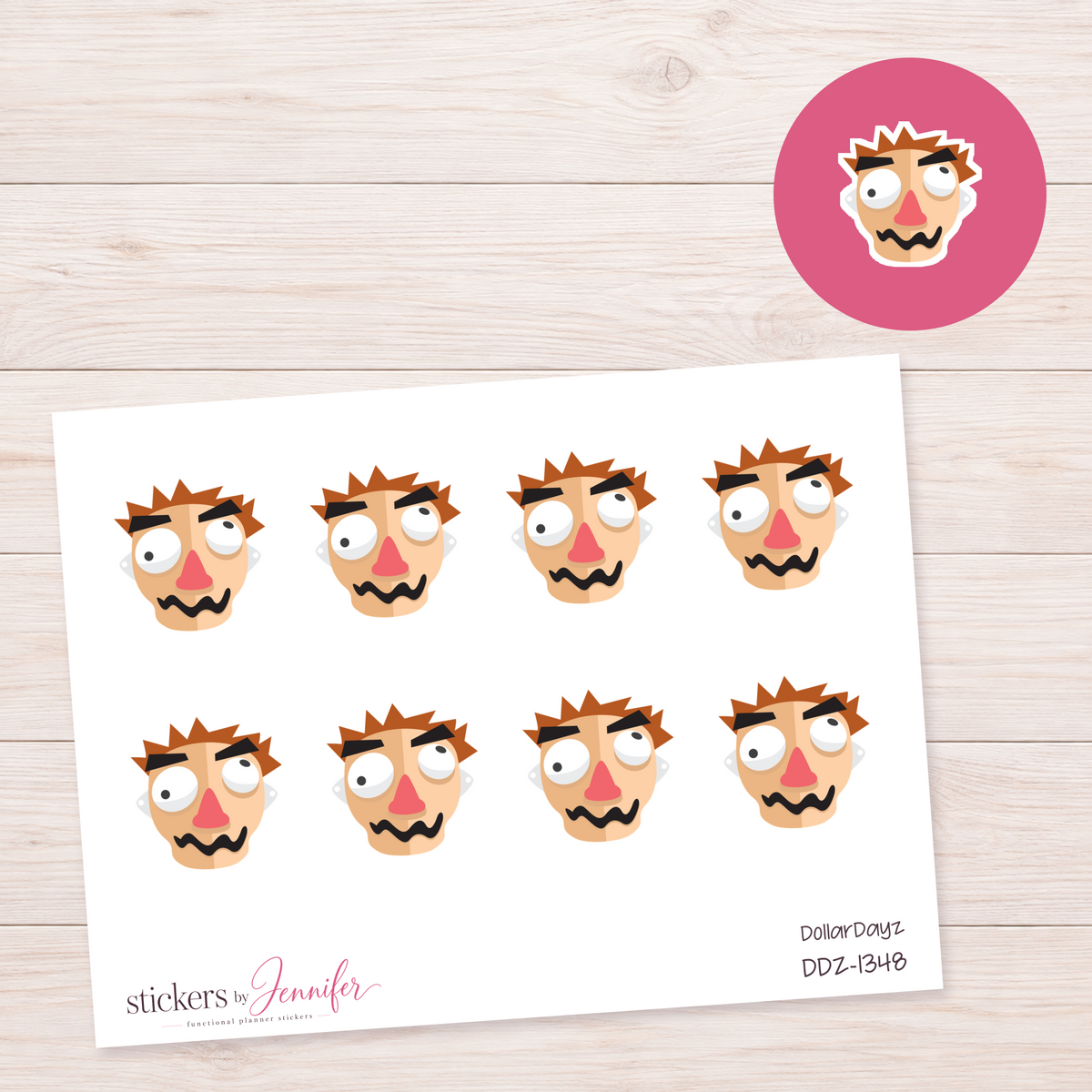 Silly Disguise Face Planner Stickers | DDZ-1348