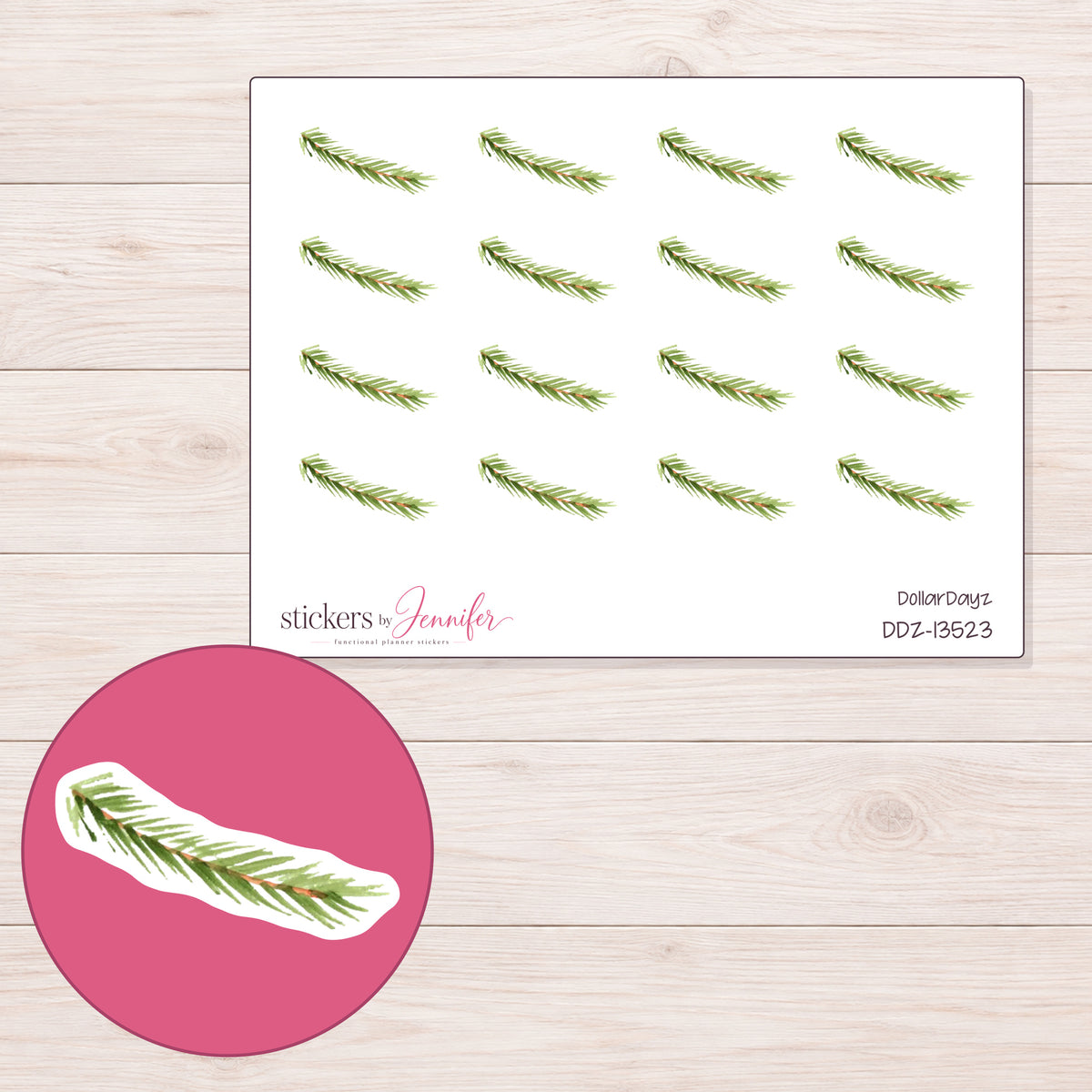 DDZ-13523 planner sticker sheet with enlarged sticker detail