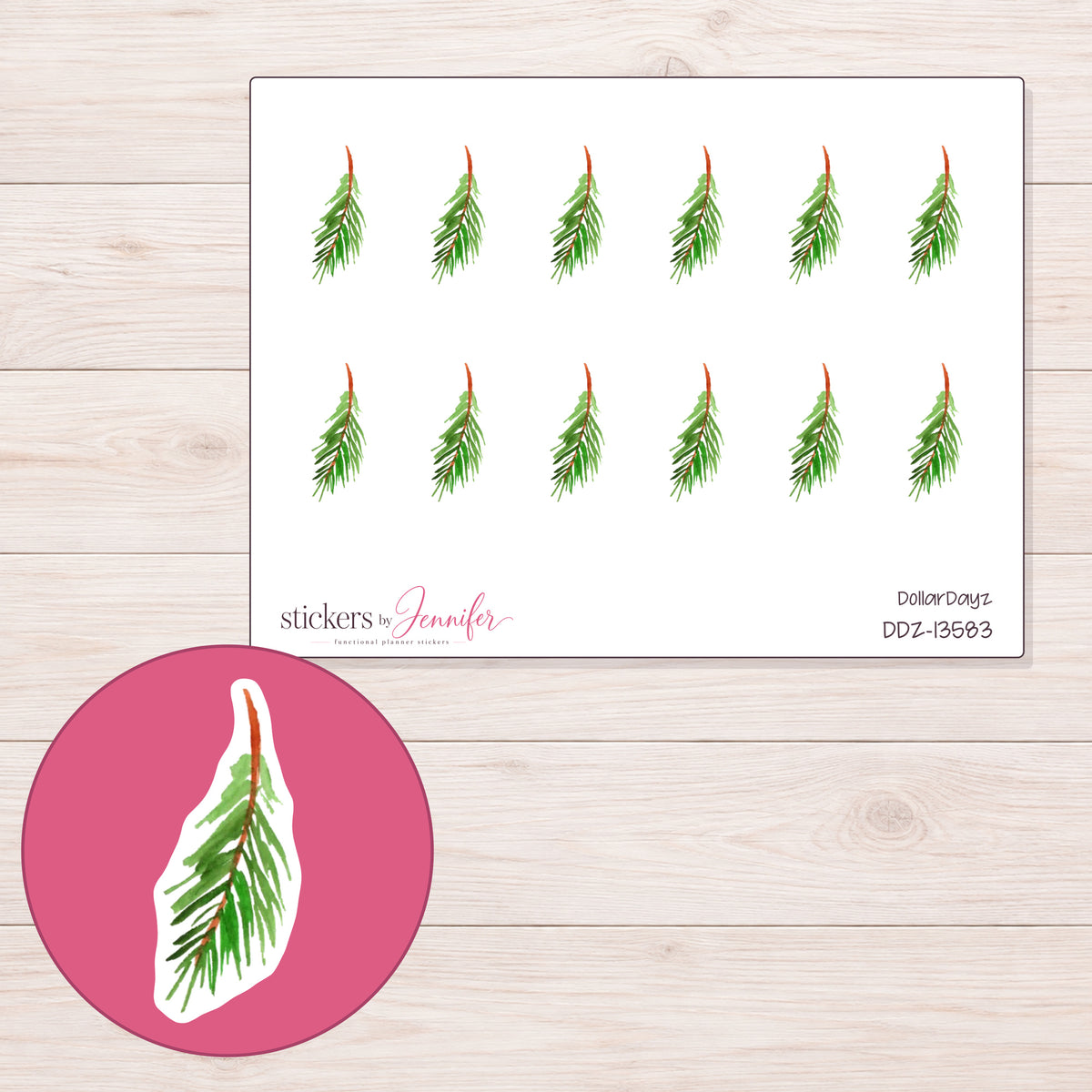DDZ-13583 planner sticker sheet with enlarged sticker detail