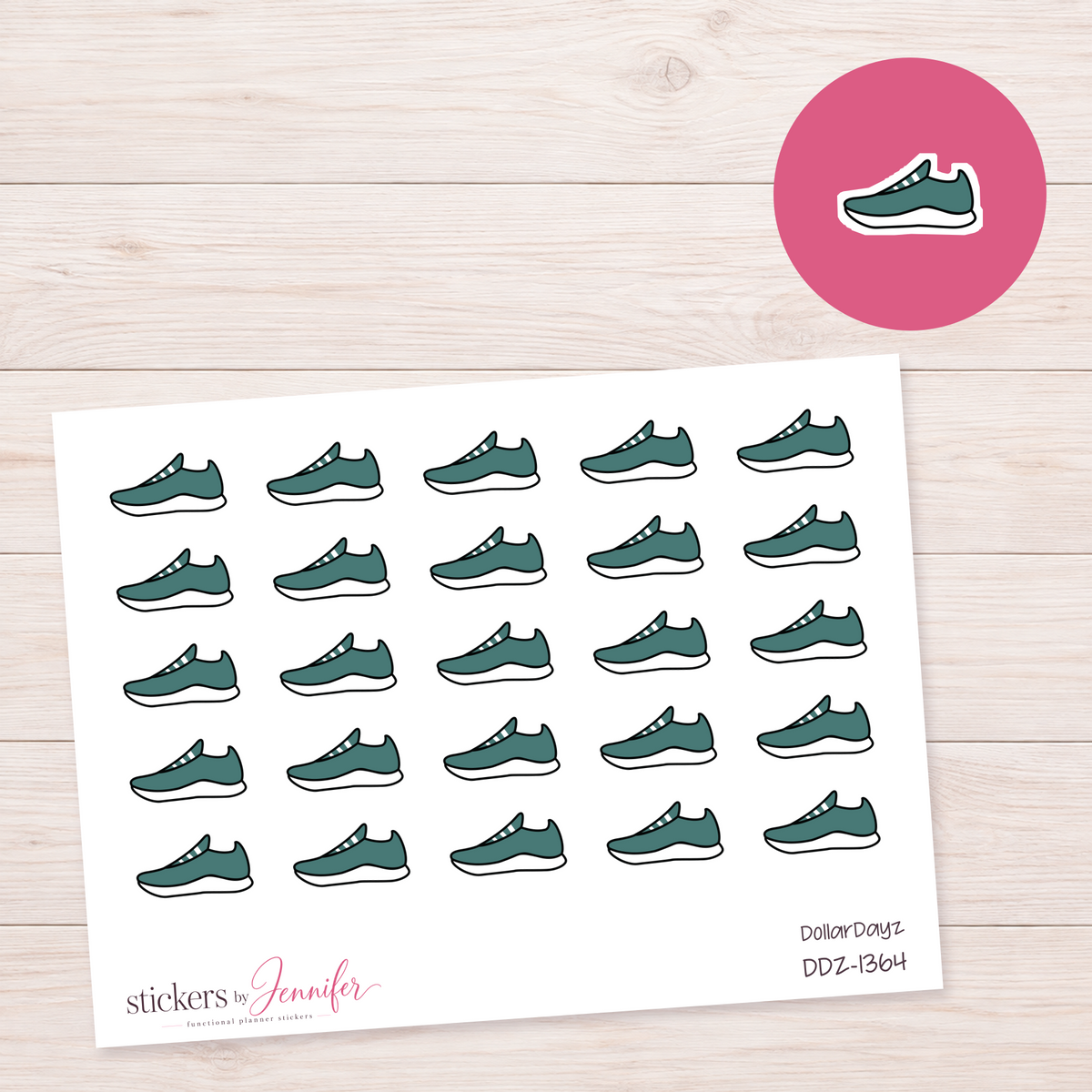 Forest Green Sneaker Planner Stickers | DDZ-1364