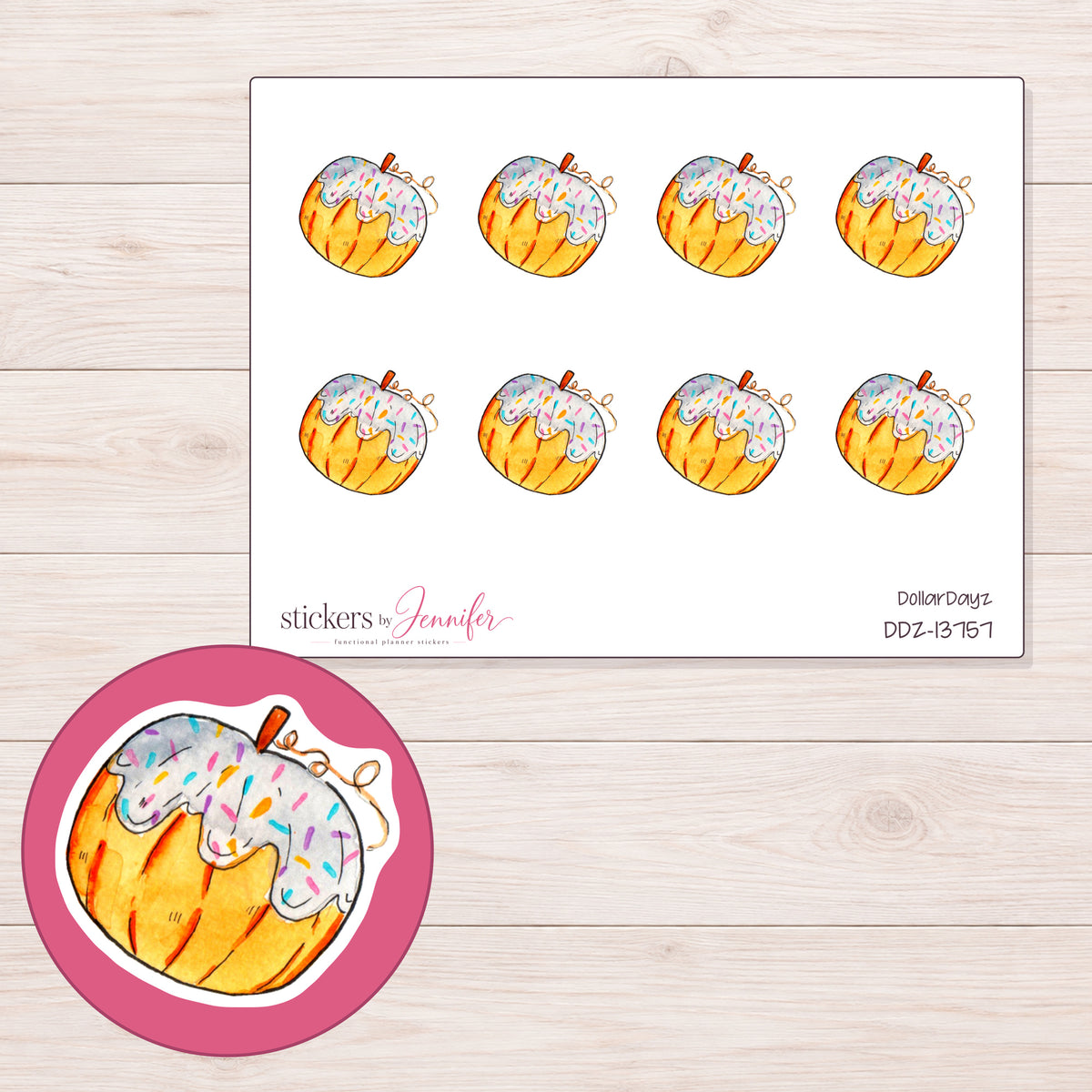 DDZ-13757 planner sticker sheet with enlarged sticker detail