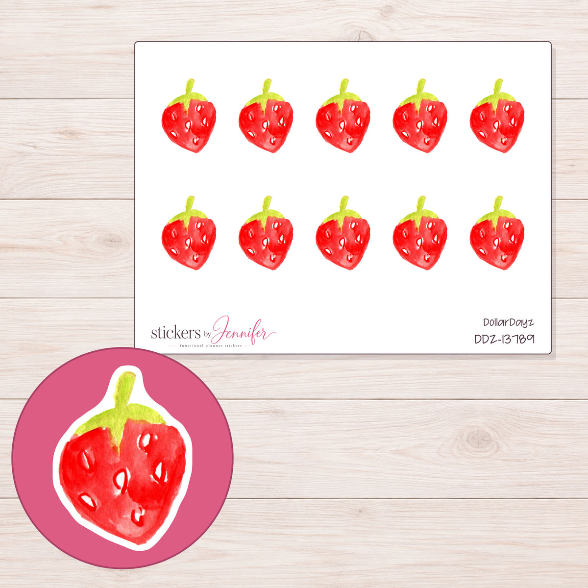 DDZ-13789 planner sticker sheet with enlarged sticker detail
