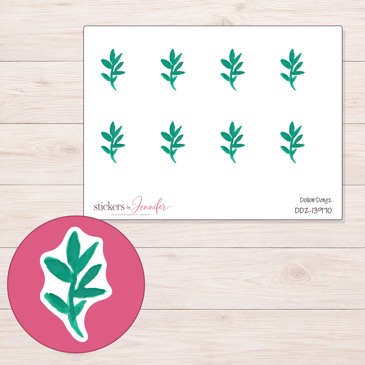 DDZ-13970 planner sticker sheet with enlarged sticker detail
