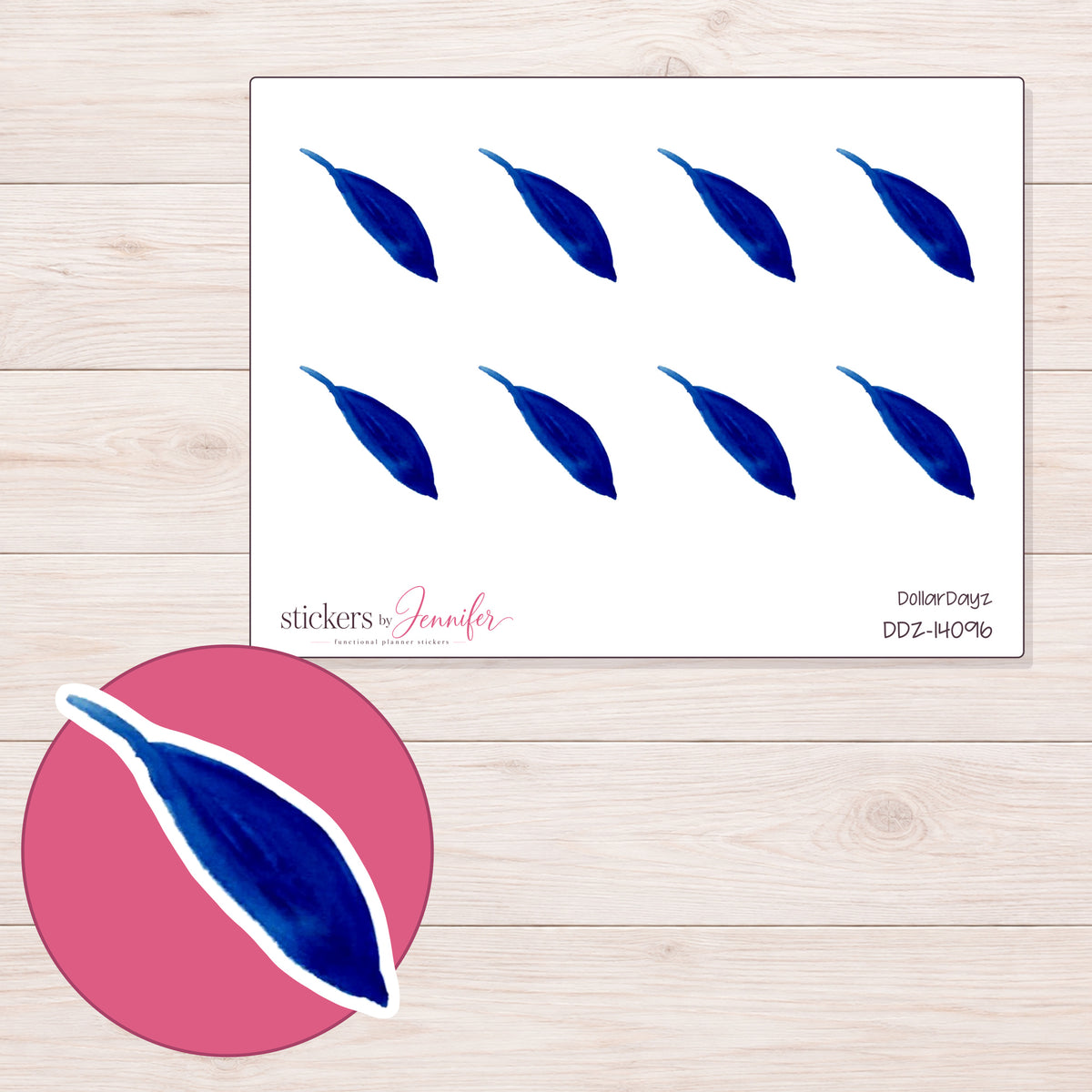 DDZ-14096 planner sticker sheet with enlarged sticker detail