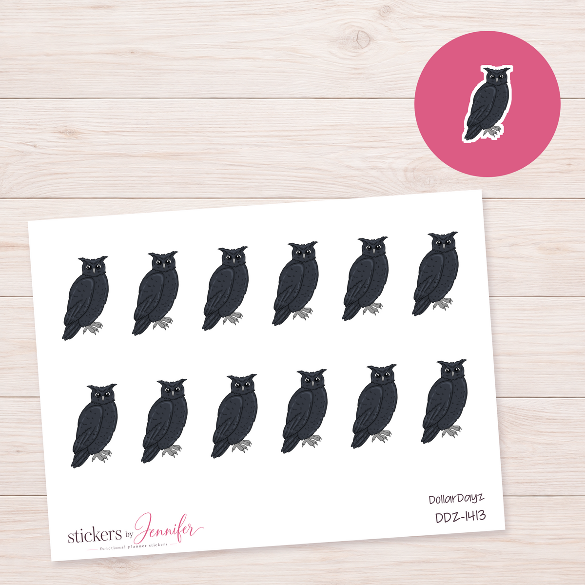 Dark Owl Planner Stickers | DDZ-1413