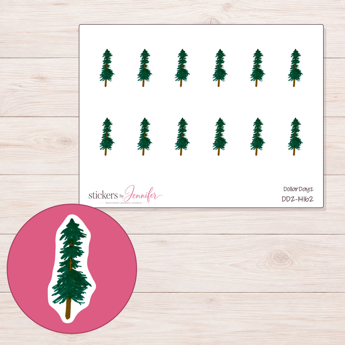 DDZ-14162 planner sticker sheet with enlarged sticker detail