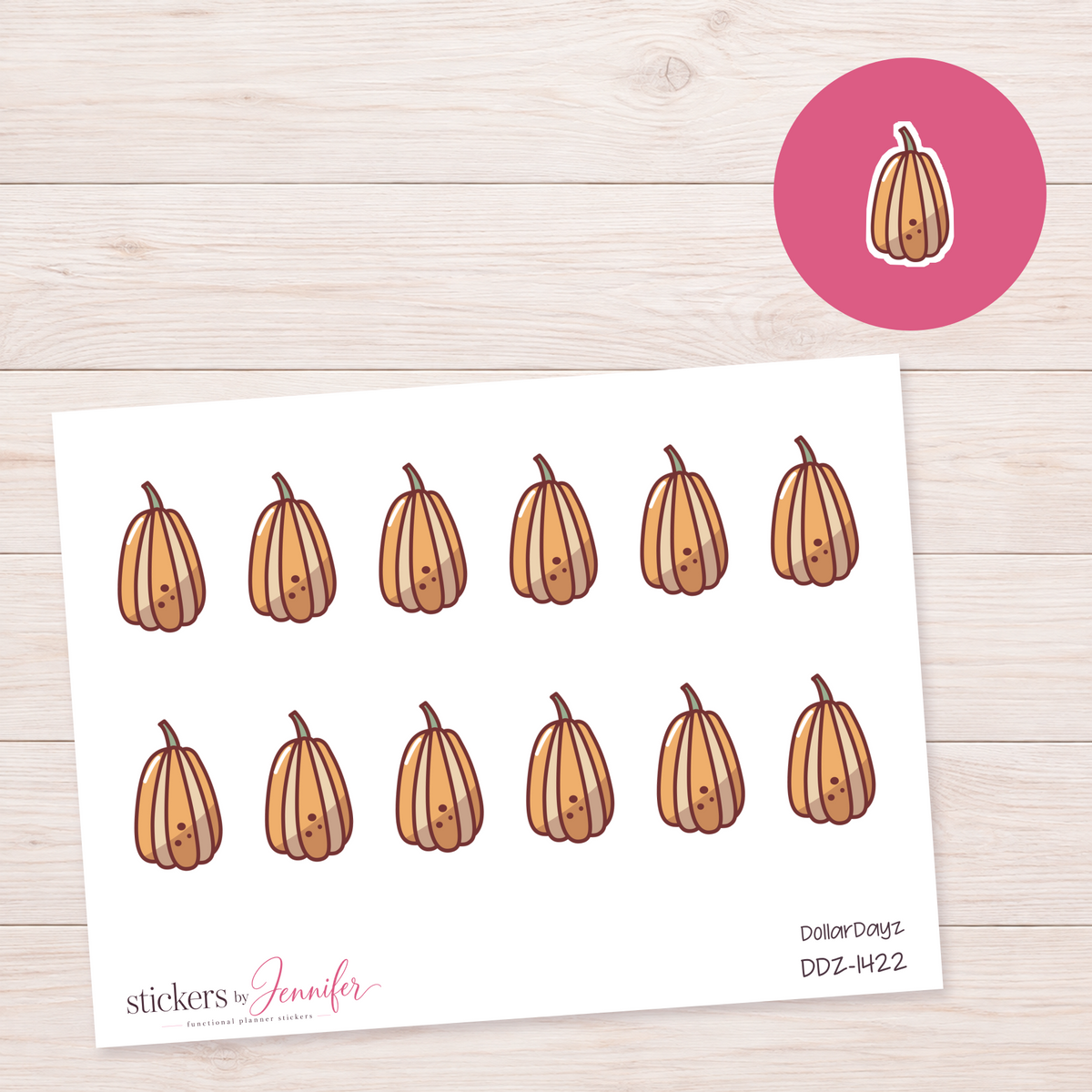 Striped Autumn Gourd Planner Stickers | DDZ-1422