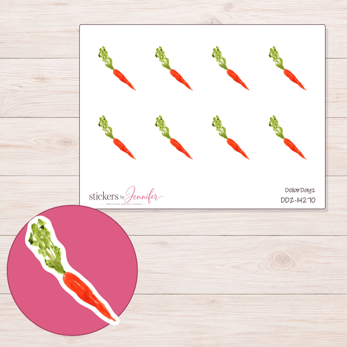 DDZ-14270 planner sticker sheet with enlarged sticker detail