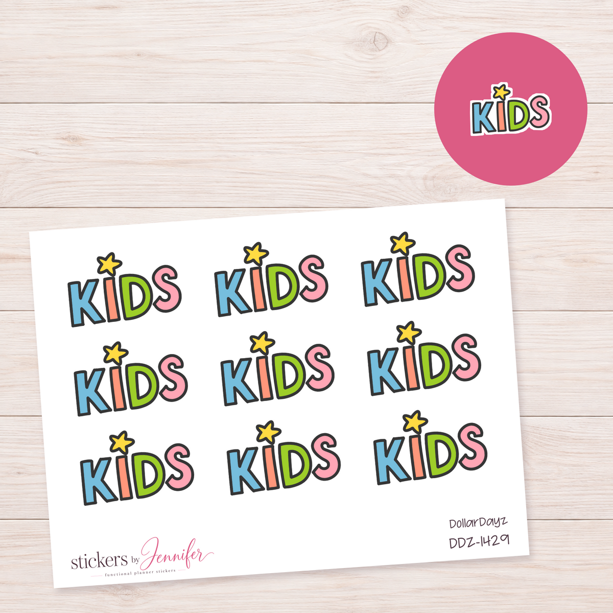 Kids Lettering Planner Stickers | DDZ-1429