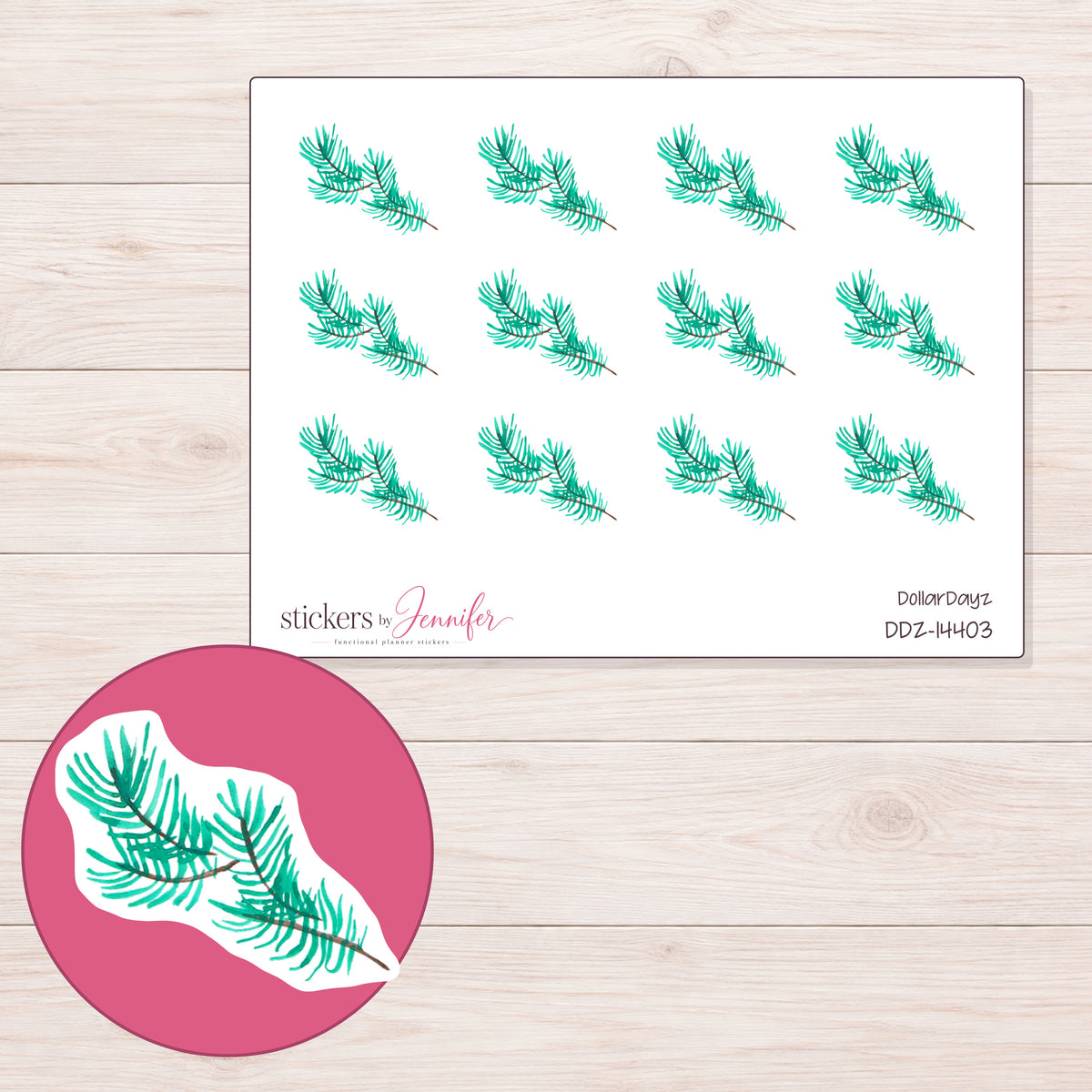 DDZ-14403 planner sticker sheet with enlarged sticker detail