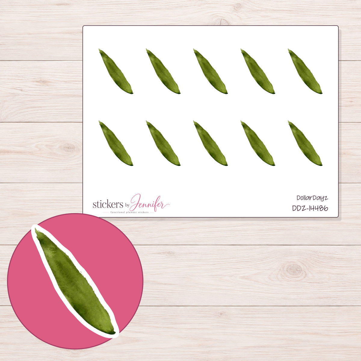 DDZ-14486 planner sticker sheet with enlarged sticker detail