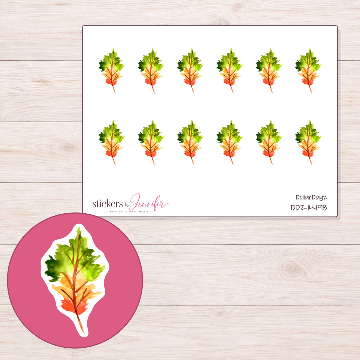 DDZ-14498 planner sticker sheet with enlarged sticker detail