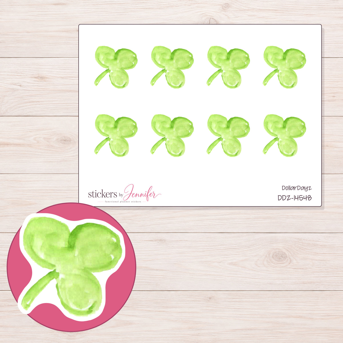 DDZ-14548 planner sticker sheet with enlarged sticker detail