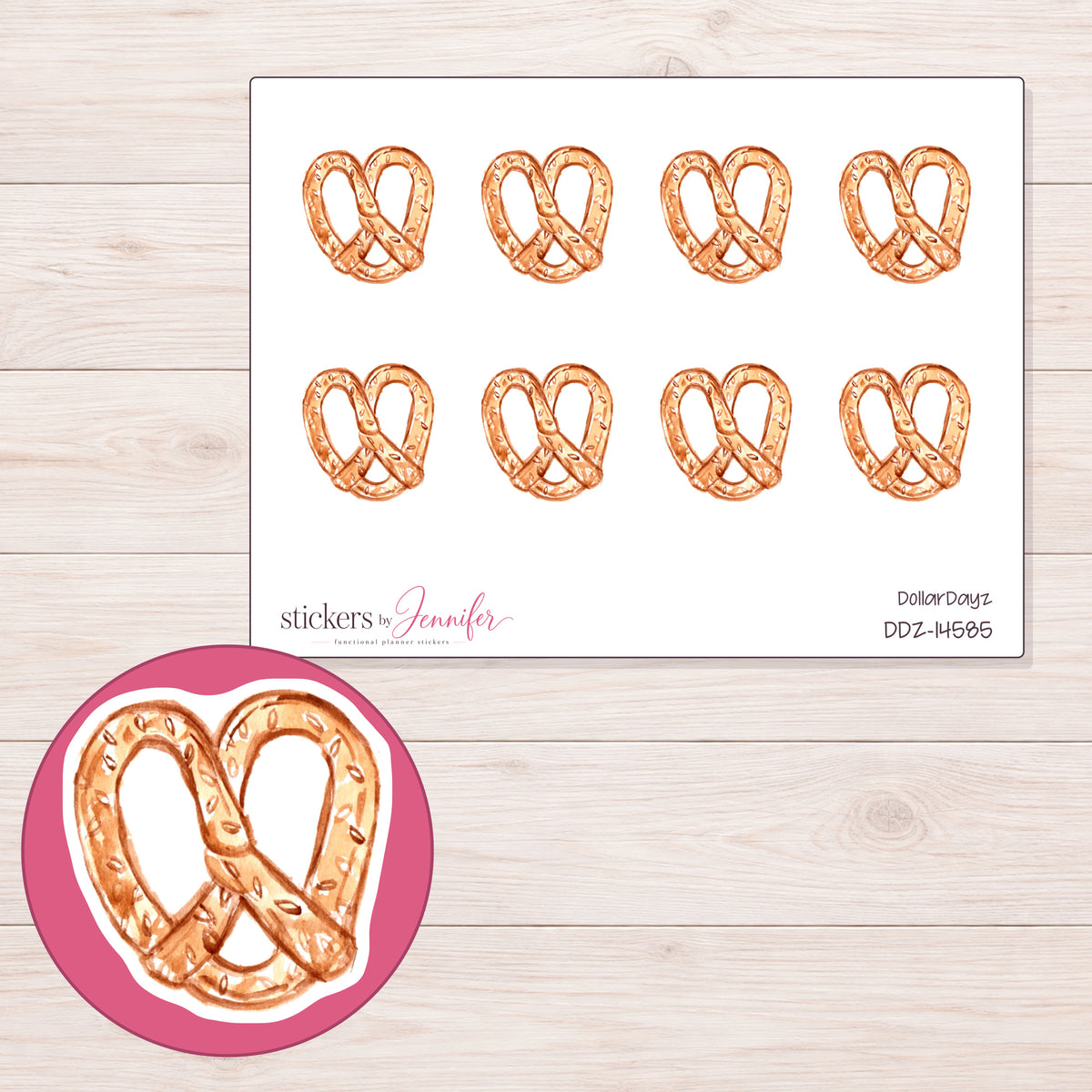 DDZ-14585 planner sticker sheet with enlarged sticker detail