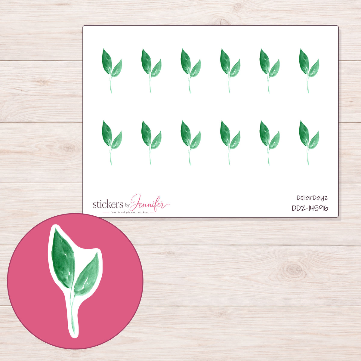 DDZ-14596 planner sticker sheet with enlarged sticker detail