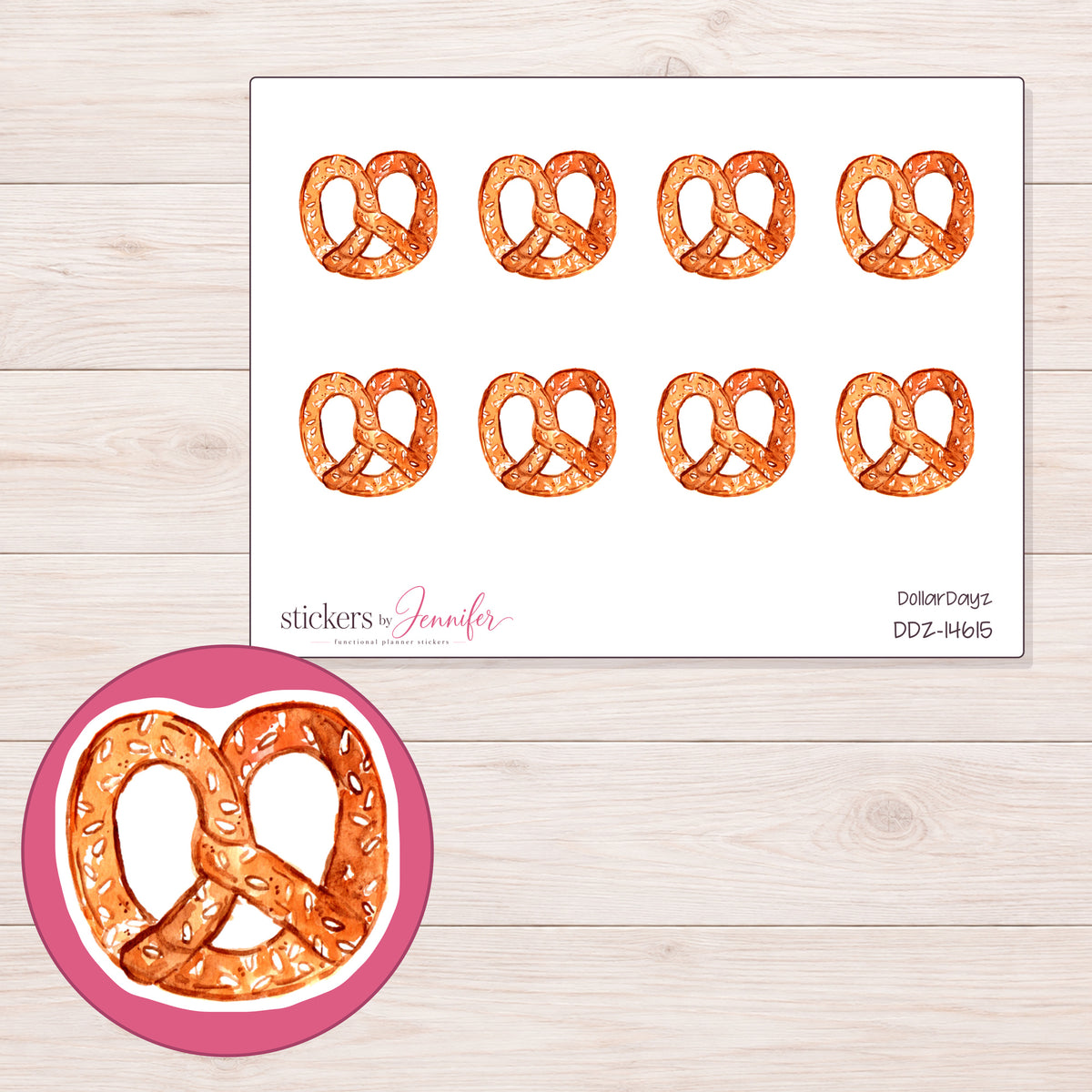 DDZ-14615 planner sticker sheet with enlarged sticker detail