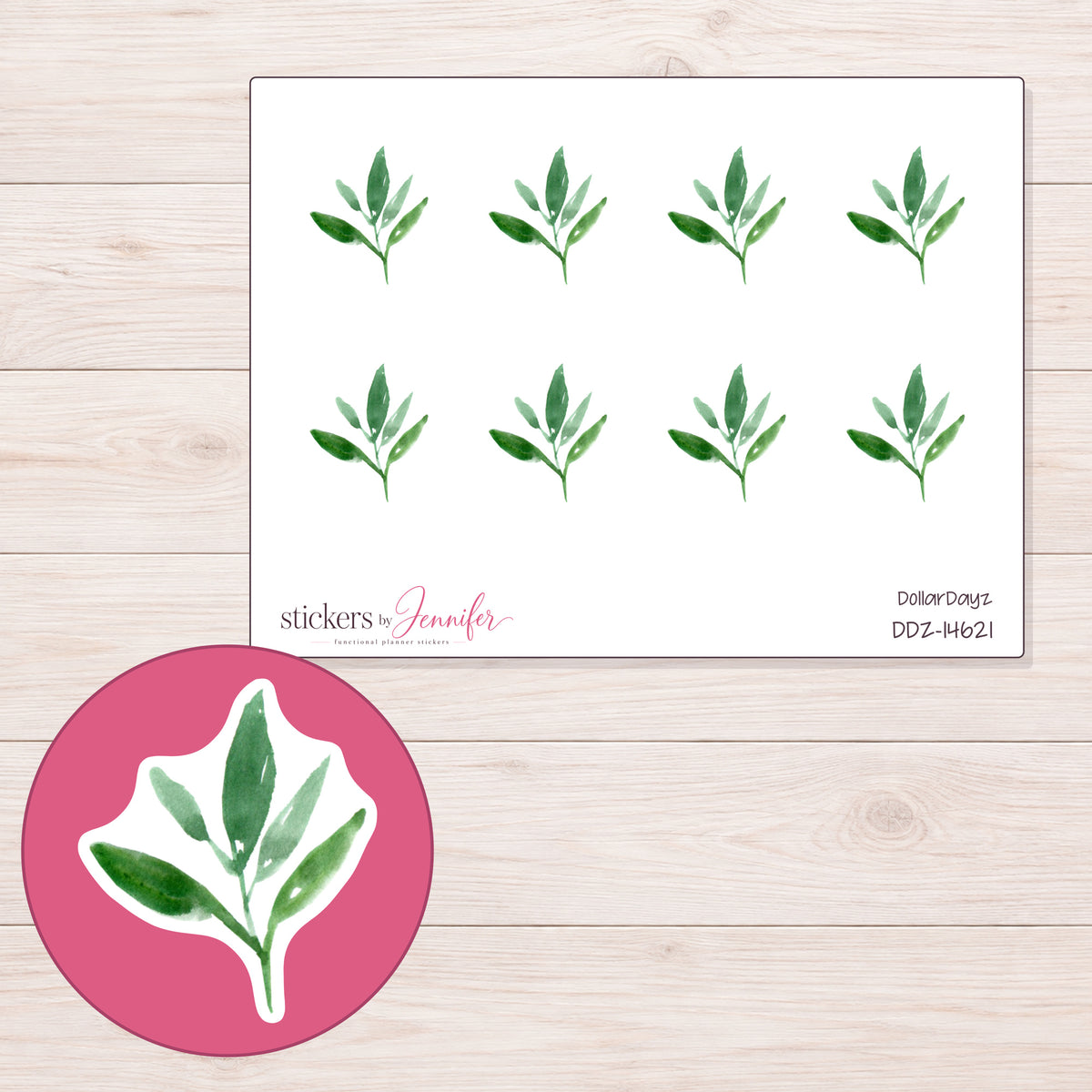 DDZ-14621 planner sticker sheet with enlarged sticker detail
