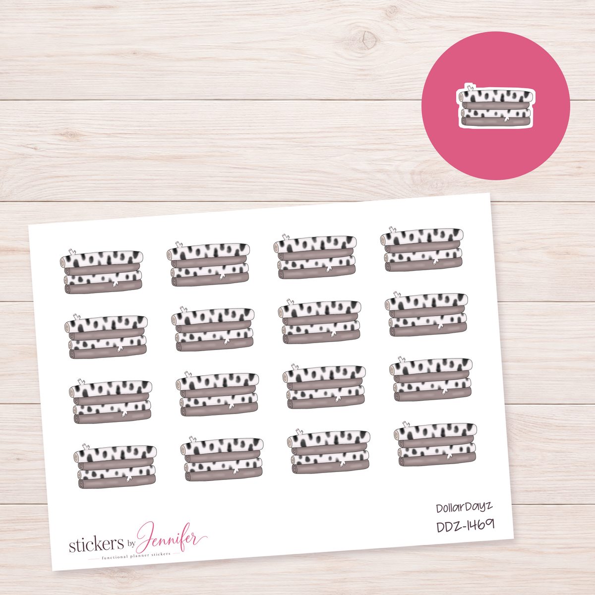 Folded Patterned Blankets Planner Stickers | DDZ-1469