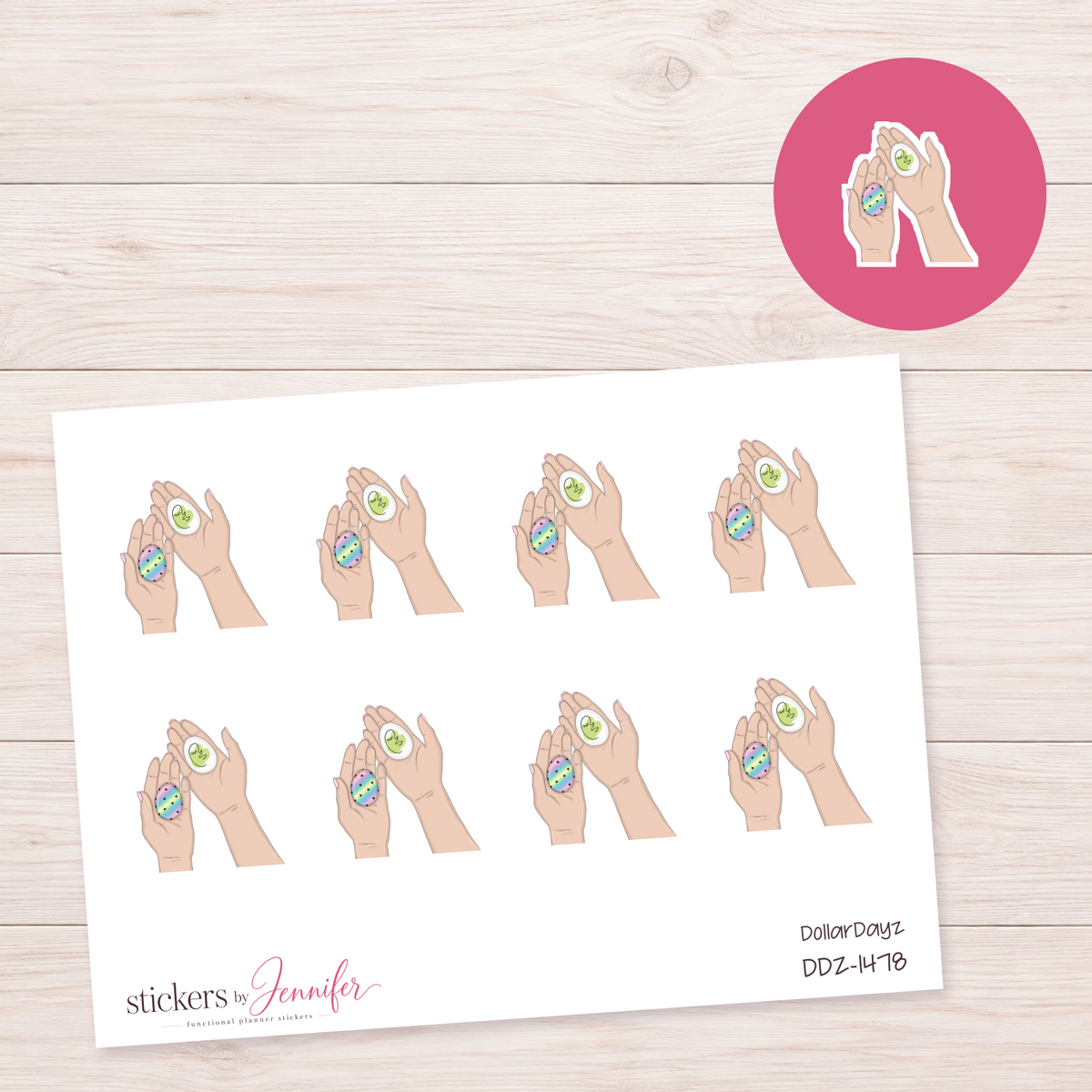 Decorated Eggs in Hands Planner Stickers | DDZ-1478