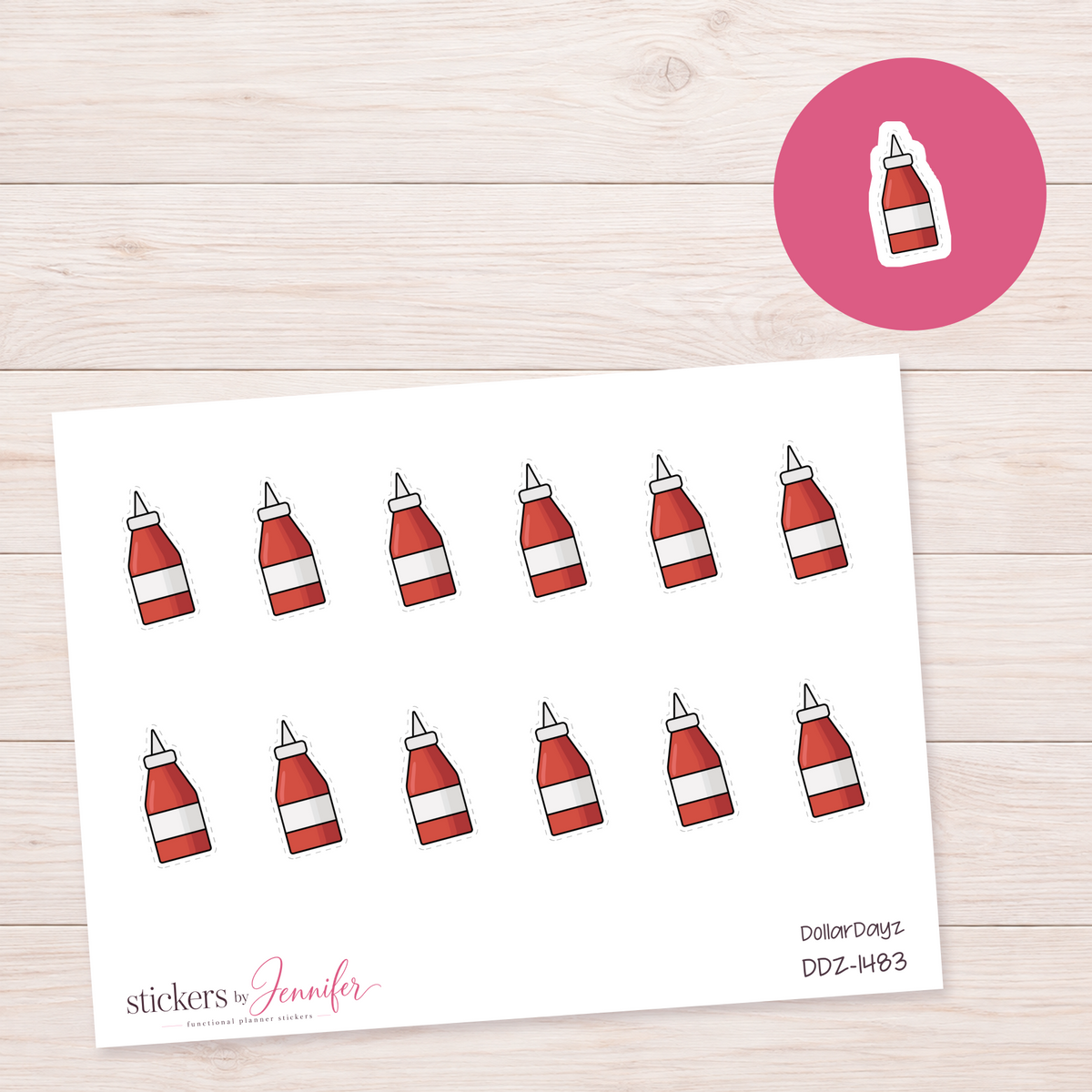 Ketchup Bottle Planner Stickers | DDZ-1483