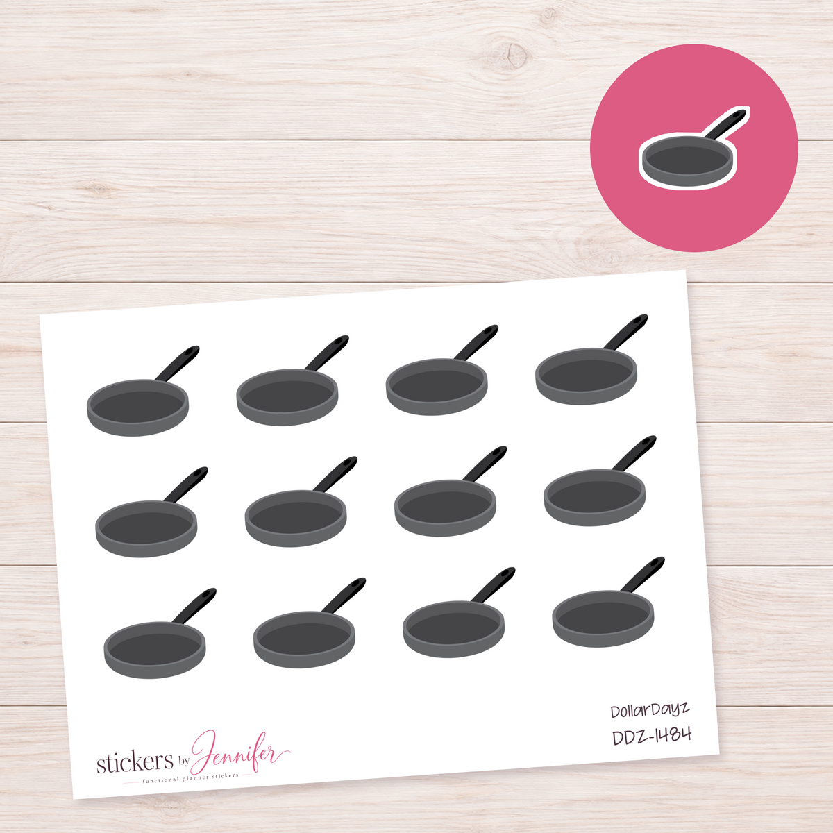 Frying Pan Planner Stickers | DDZ-1484