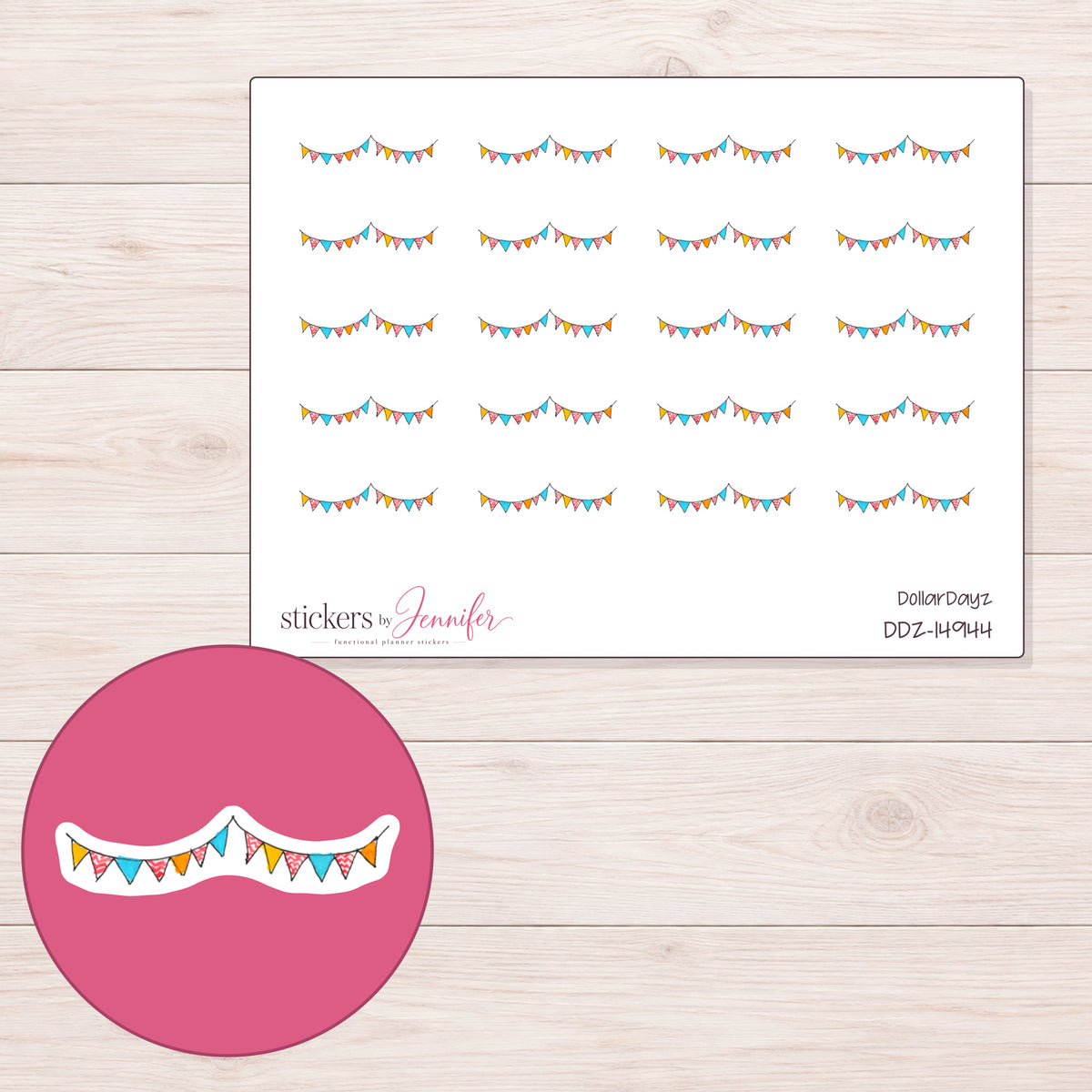 DDZ-14944 planner sticker sheet with enlarged sticker detail
