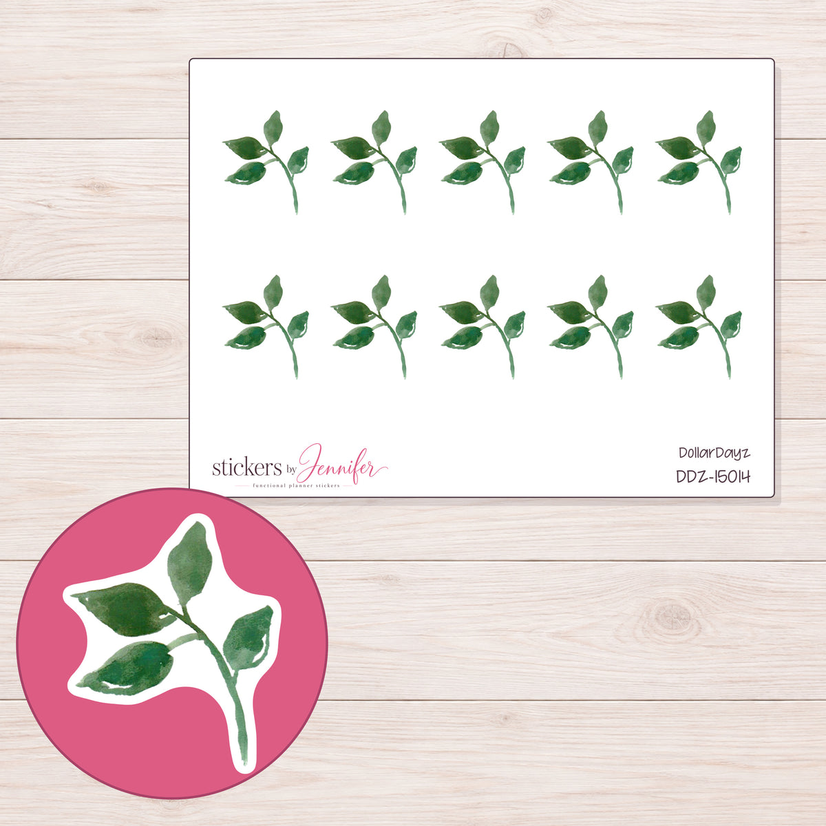 DDZ-15014 planner sticker sheet with enlarged sticker detail