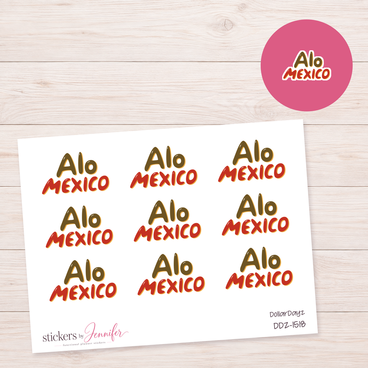 Alo Mexico Lettering Planner Stickers | DDZ-1518