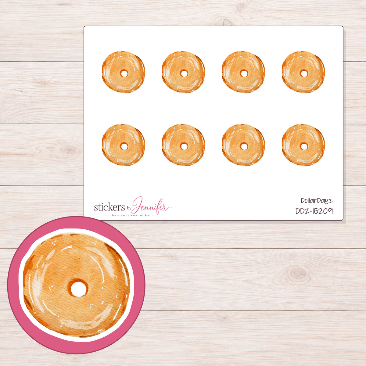 DDZ-15209 planner sticker sheet with enlarged sticker detail