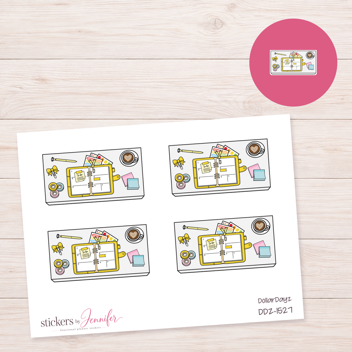 Bright Yellow Open Planner Workspace Planner Stickers | DDZ-1527