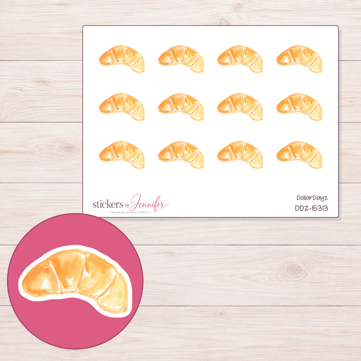 DDZ-15313 planner sticker sheet with enlarged sticker detail