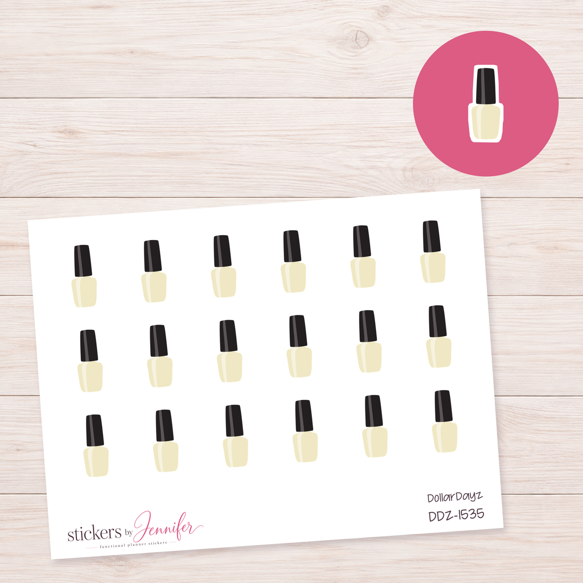 Cream Nail Polish Planner Stickers | DDZ-1535