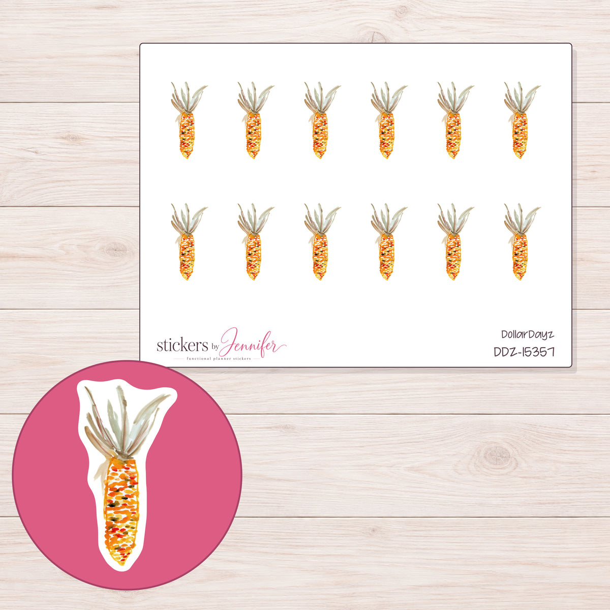 DDZ-15357 planner sticker sheet with enlarged sticker detail