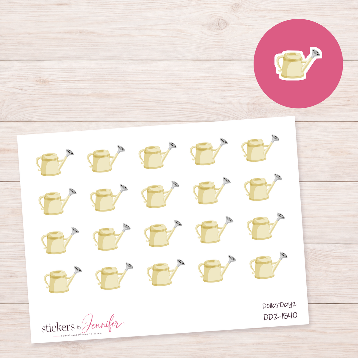 Cream Watering Can Planner Stickers | DDZ-1540