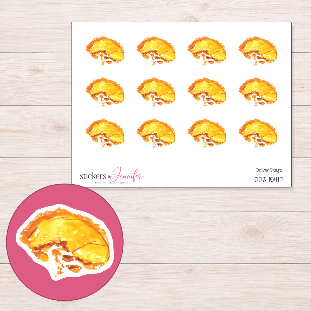 DDZ-15417 planner sticker sheet with enlarged sticker detail