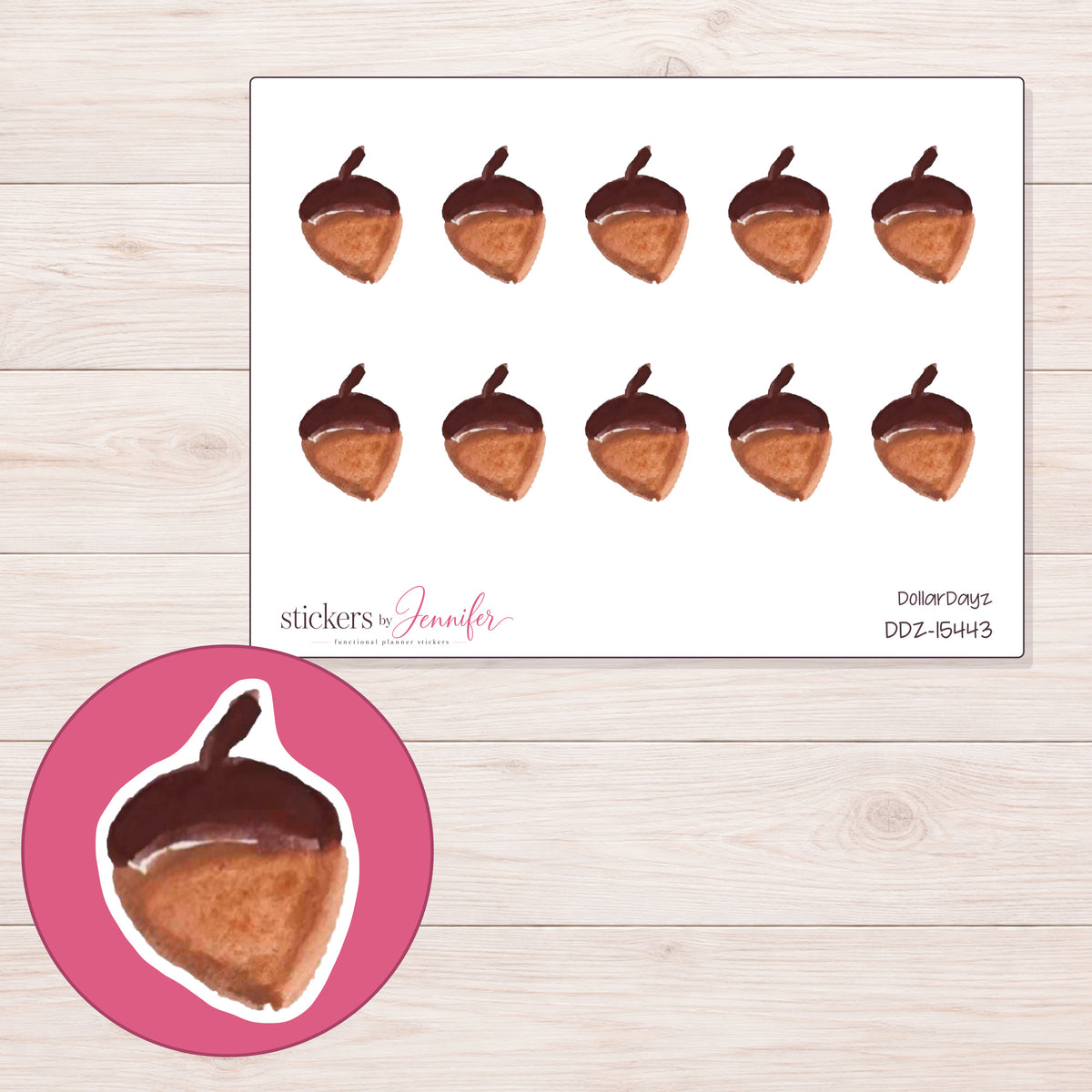 DDZ-15443 planner sticker sheet with enlarged sticker detail