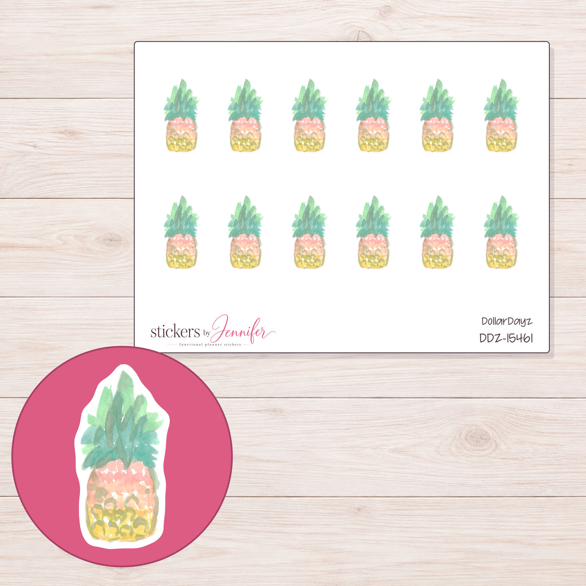 DDZ-15461 planner sticker sheet with enlarged sticker detail