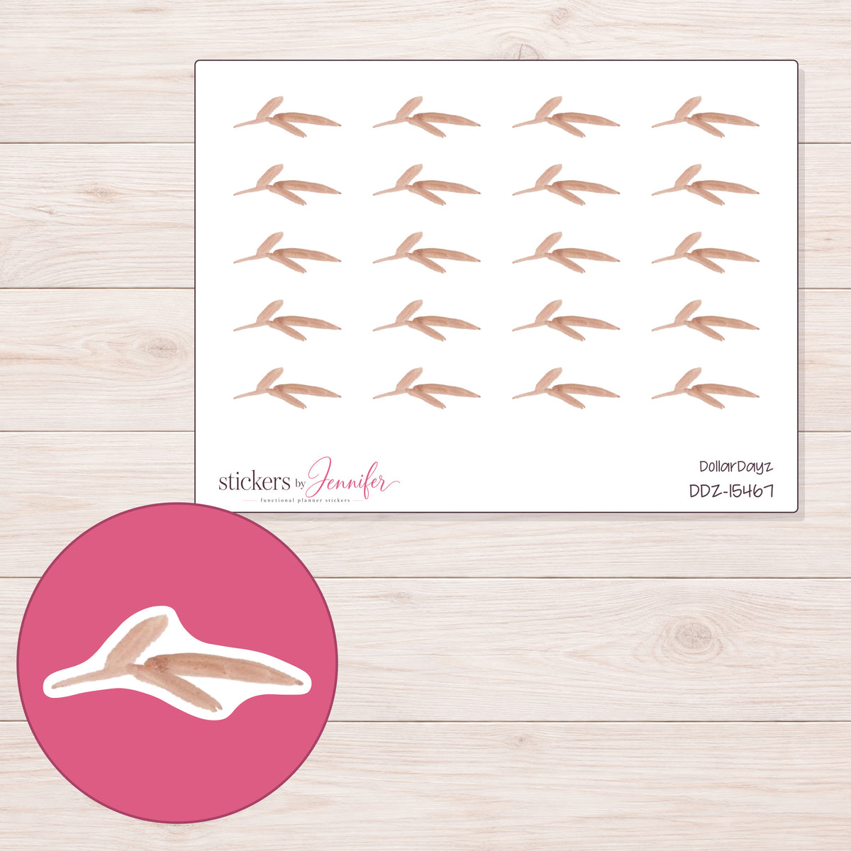DDZ-15467 planner sticker sheet with enlarged sticker detail