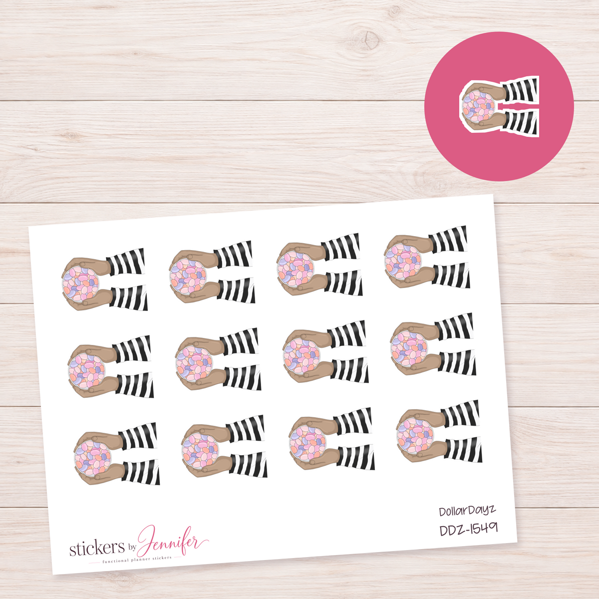 Candy Bowl in Hands Planner Stickers | DDZ-1549