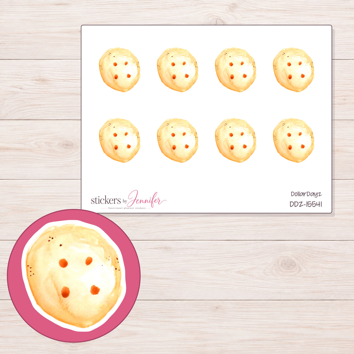 DDZ-15541 planner sticker sheet with enlarged sticker detail