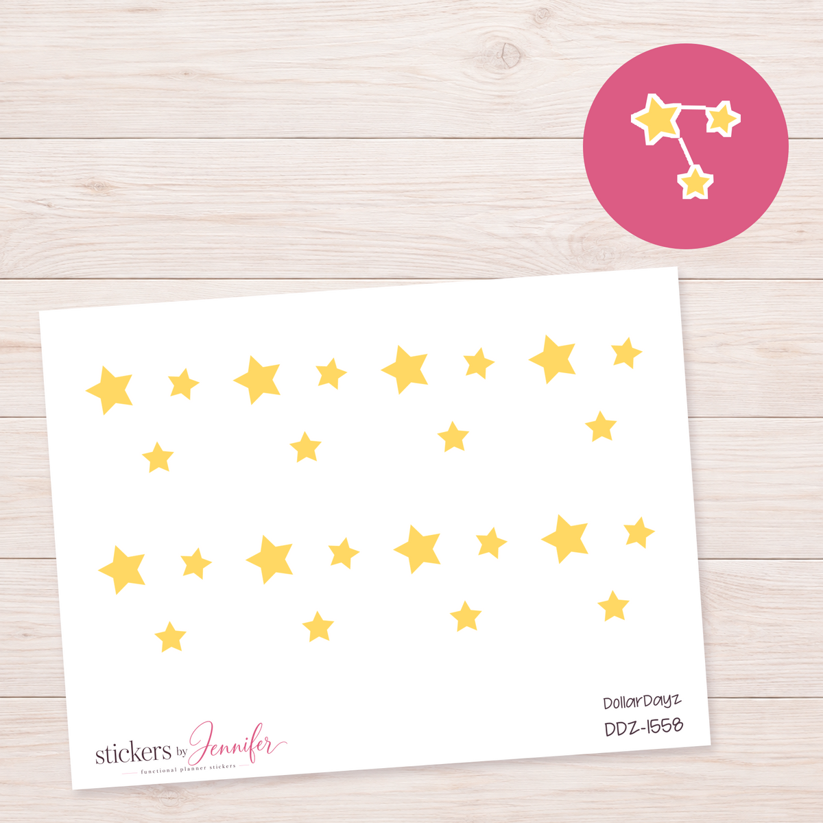 Golden Stars Planner Stickers | DDZ-1558