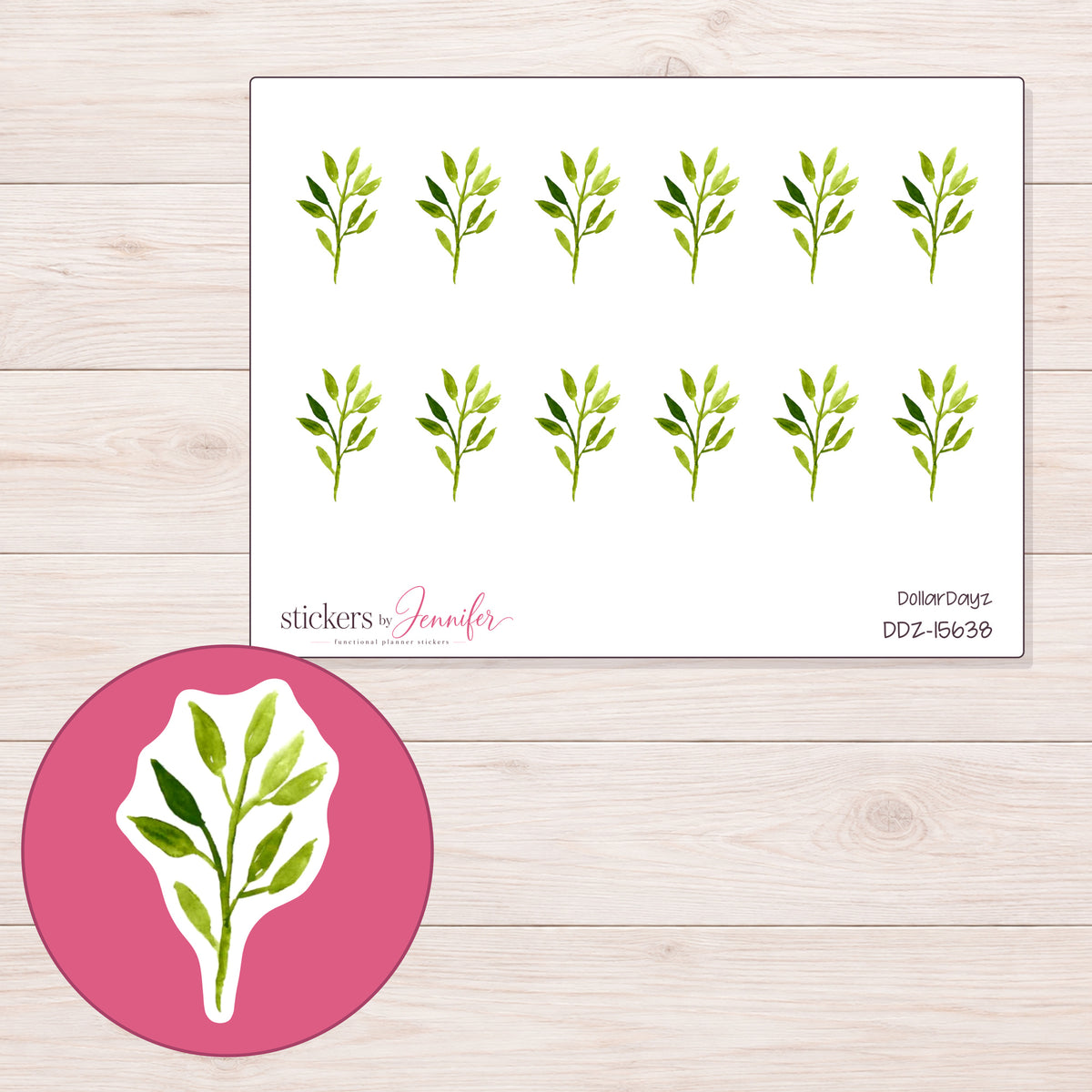 DDZ-15638 planner sticker sheet with enlarged sticker detail