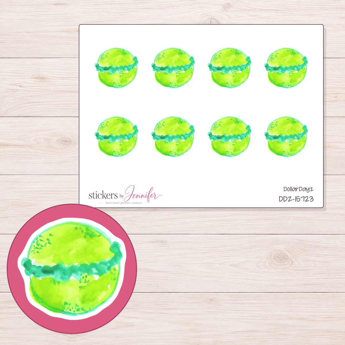 DDZ-15723 planner sticker sheet with enlarged sticker detail