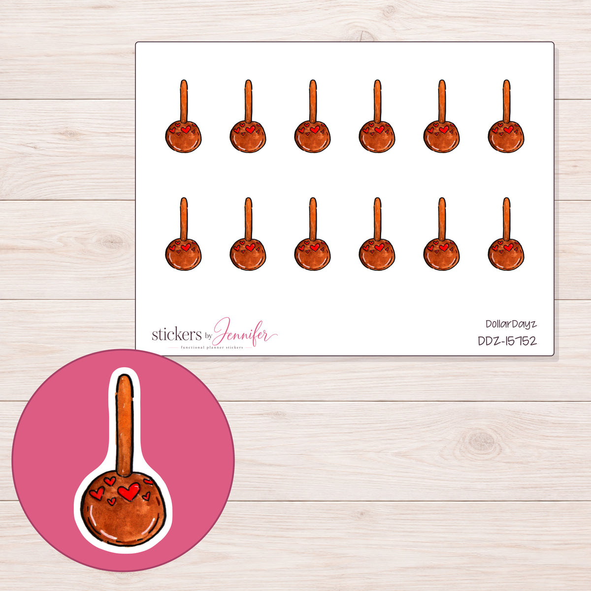 DDZ-15752 planner sticker sheet with enlarged sticker detail