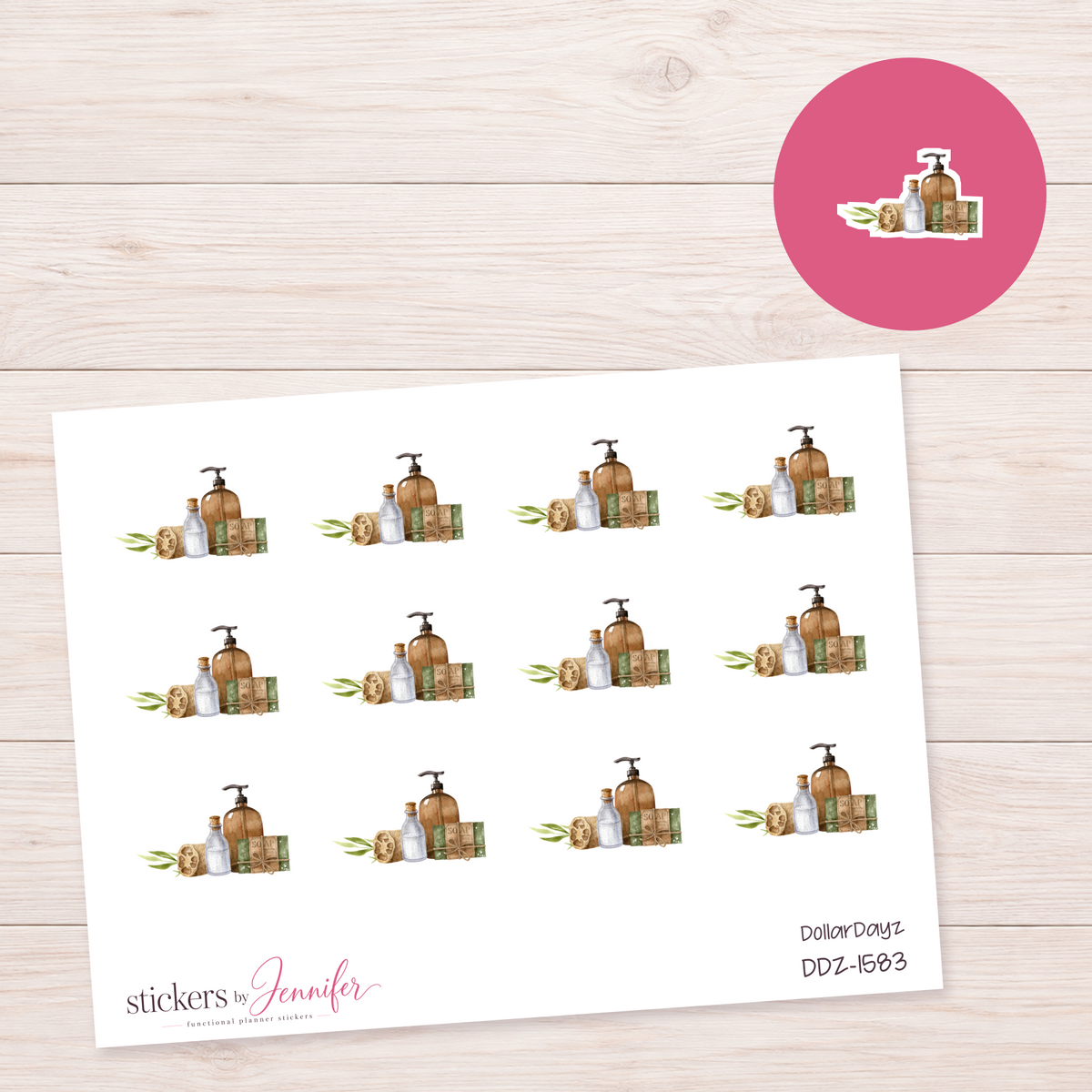 Natural Care Bottles Planner Stickers | DDZ-1583