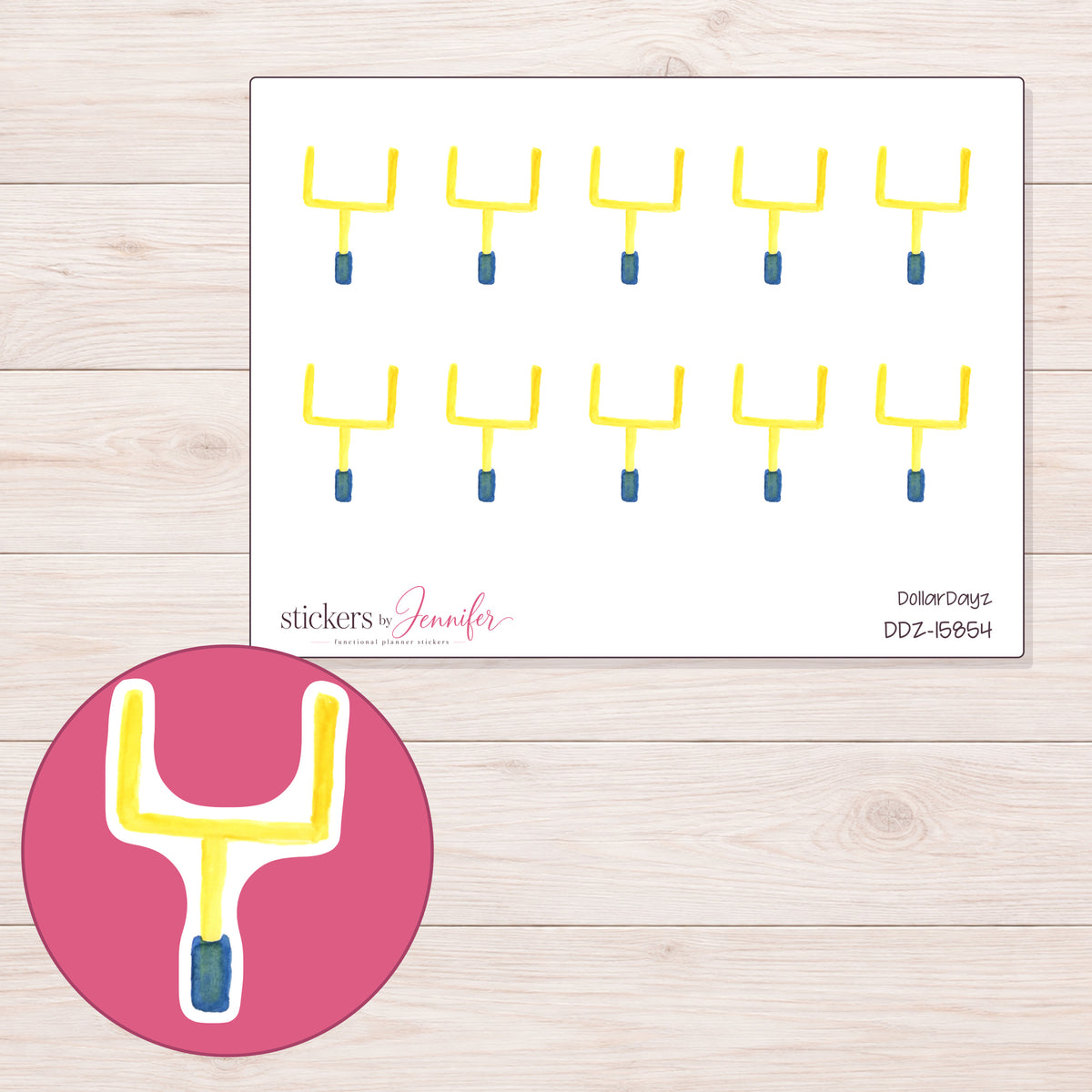 DDZ-15854 planner sticker sheet with enlarged sticker detail