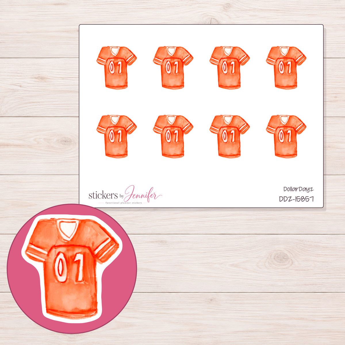 DDZ-15857 planner sticker sheet with enlarged sticker detail