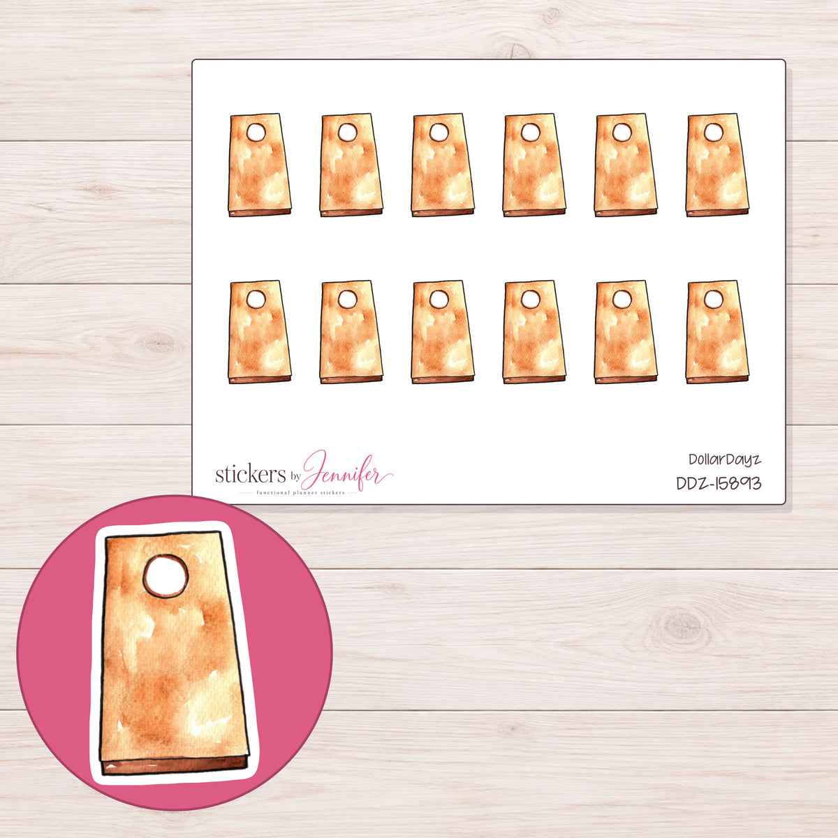 DDZ-15893 planner sticker sheet with enlarged sticker detail